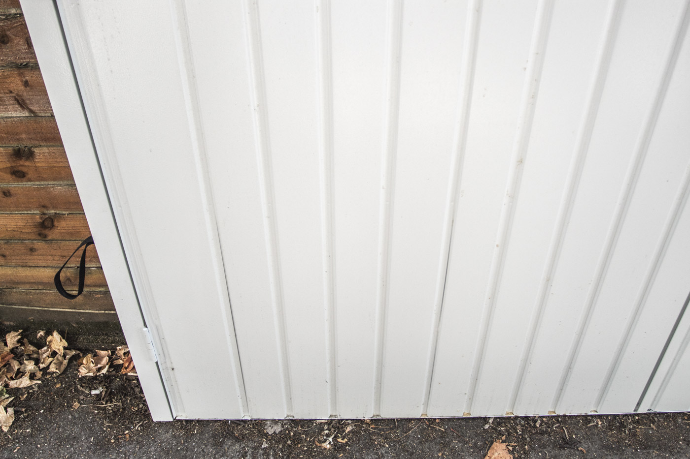 Fort Vertical Rib Side Hinged Garage Doors in White