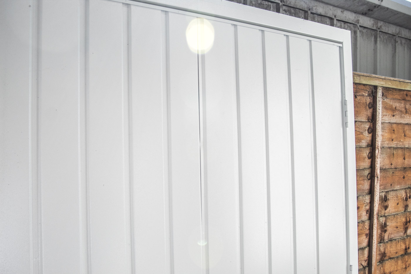 Fort Vertical Rib Side Hinged Garage Doors in White