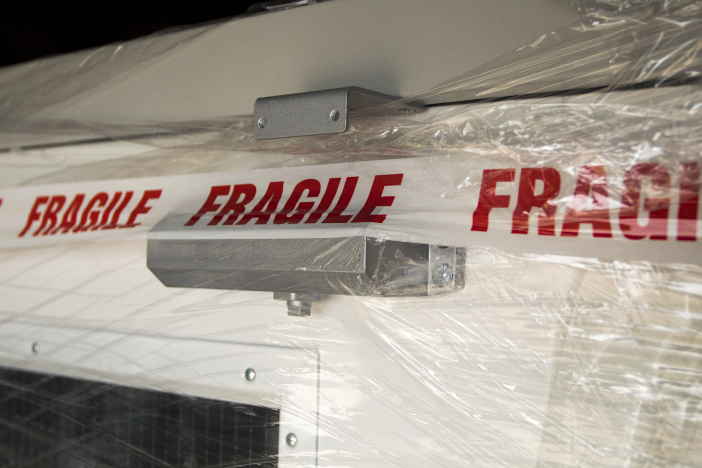 GDS Durapass Personnel Door Linear M Ribbed with Window in Goosewing Grey